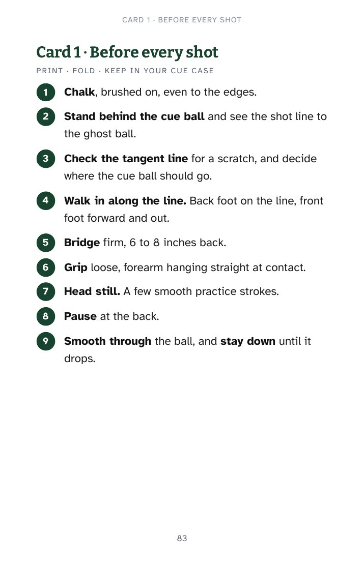A printable quick reference card